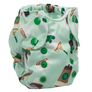 Smart Bottoms - Born Smart 2.0 newborn cloth diaper - Daily Grind - Green coffee print newborn cloth diaper