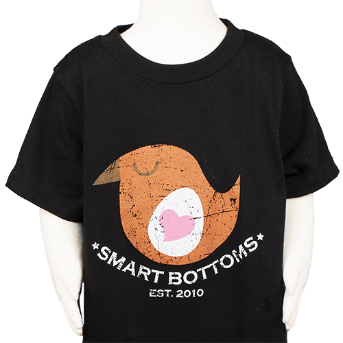 Baby T-Shirt - Phoebe - smart bottoms - 100% organic cotton kids t-shirt - Smart Bottoms cloth diaper logo