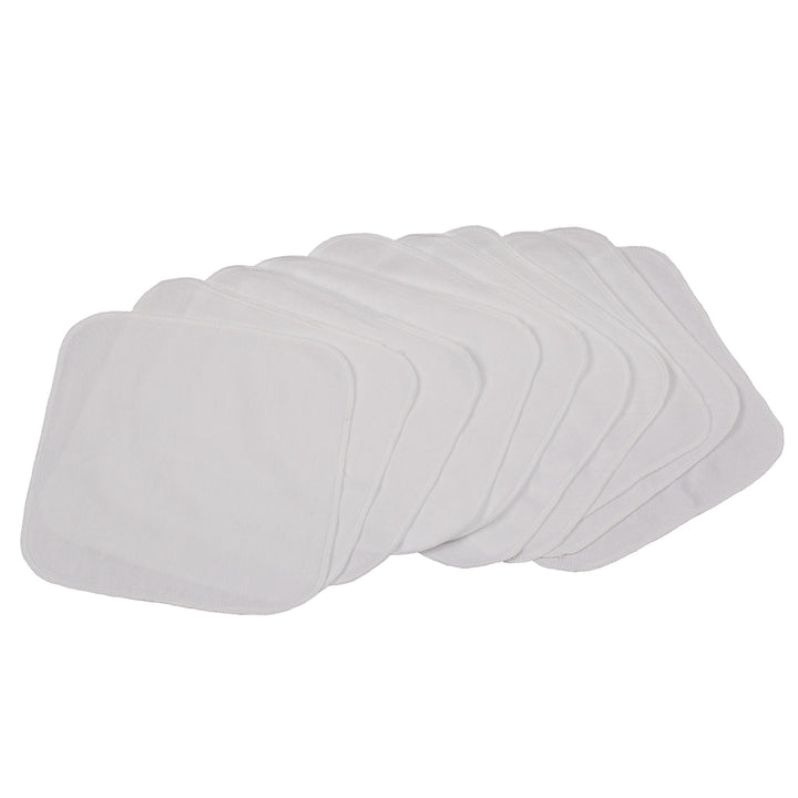 Quilted Cotton Reusable Wipes - 10 Pack Solid White