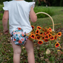 Smart Bottoms - Dream Diaper 2.0 cloth diaper - Ginny orange poppy floral cloth diaper -  Organic cotton cloth diaper