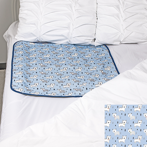 Mattress Pad - Dapper Cubs - smart bottoms - ultra absorbent mattress pad protector - blue mattress pad
