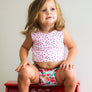 Smart Bottoms - Dream Diaper 2.0 cloth diaper - Aqua Floral print - organic cotton cloth diaper