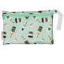 Smart Bottoms - Small Wet Bag - Daily Grind - Green coffee print waterproof bag