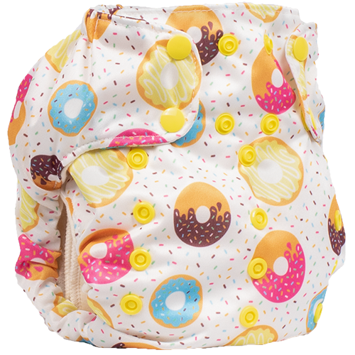 Smart Bottoms - Smart One 3.1 cloth diaper - all natural cloth diaper - Sprinkles print - cute donuts cloth diaper print 