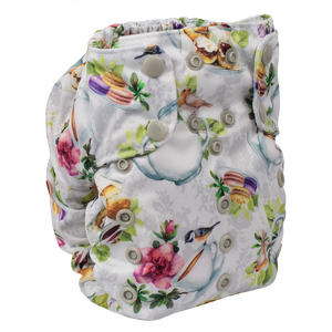 Smart Bottoms - Smart One 3.1 cloth diaper - all natural cloth diaper - Tea Party  print - English tea time cloth diaper print 
