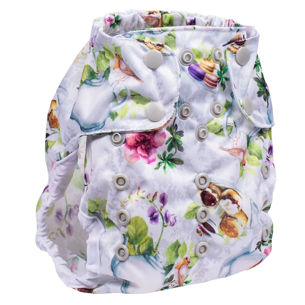 Smart Bottoms Cloth Diapers - Too Smart Diaper Cover - Tea Party - Tea time diaper cover print