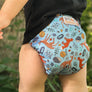 Smart Bottoms - Too Smart cloth diaper cover - all natural cloth diaper - Forest Friends print - blue with forest animals cloth diaper cover print