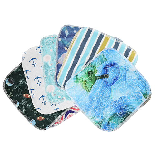 Assorted Cloth Wipes - smart bottoms - cute and soft wash cloth 