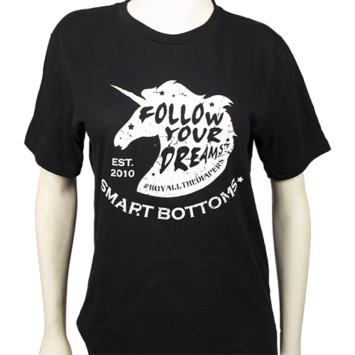 Adult Unisex T-shirt - Follow Your Dreams - smart bottoms - 100% organic cotton t shirt