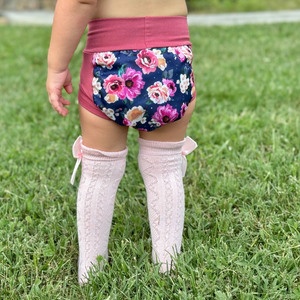 Pull-On Diaper - Petit Bouquet (Dusty Rose)