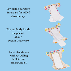 SECONDS - Newborn Cloth Diaper Organic Cotton and Hemp Insert - 2 pack