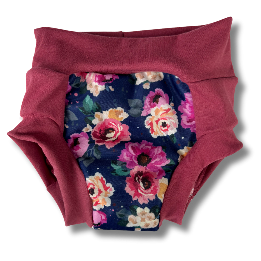 Pull-On Diaper - Petit Bouquet (Dusty Rose)