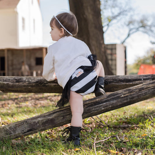 Smart Bottoms - Dream Diaper 2.0 cloth diaper - Manhattan print cloth diaper -  Organic cotton cloth diaper - black and white stripe cloth diaper