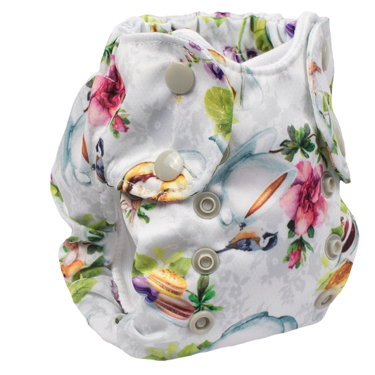 Smart Bottoms - Born Smart cloth diaper - Tea Party - English tea time print newborn cloth diaper