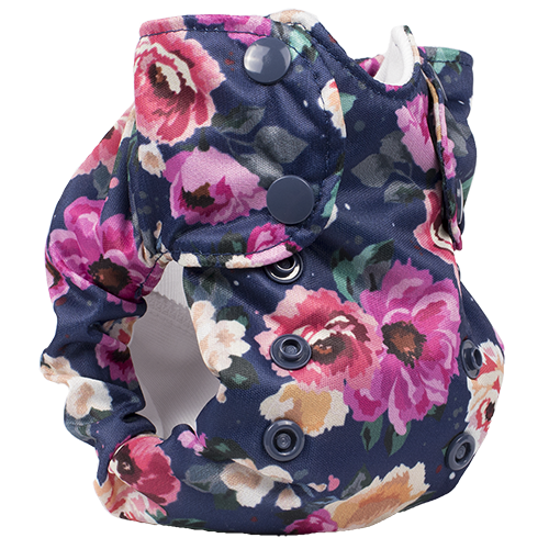 Smart Bottoms - Born Smart Newborn Diaper - Organic cloth diaper - Petit Bouquet - cute floral print newborn diaper