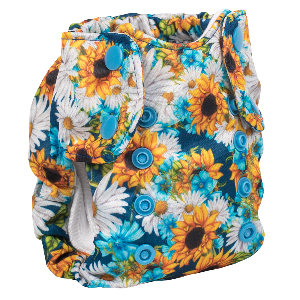 Smart Bottoms - newborn cloth diaper - Born Smart 2.0 - Sunflower print newborn cloth diaper
