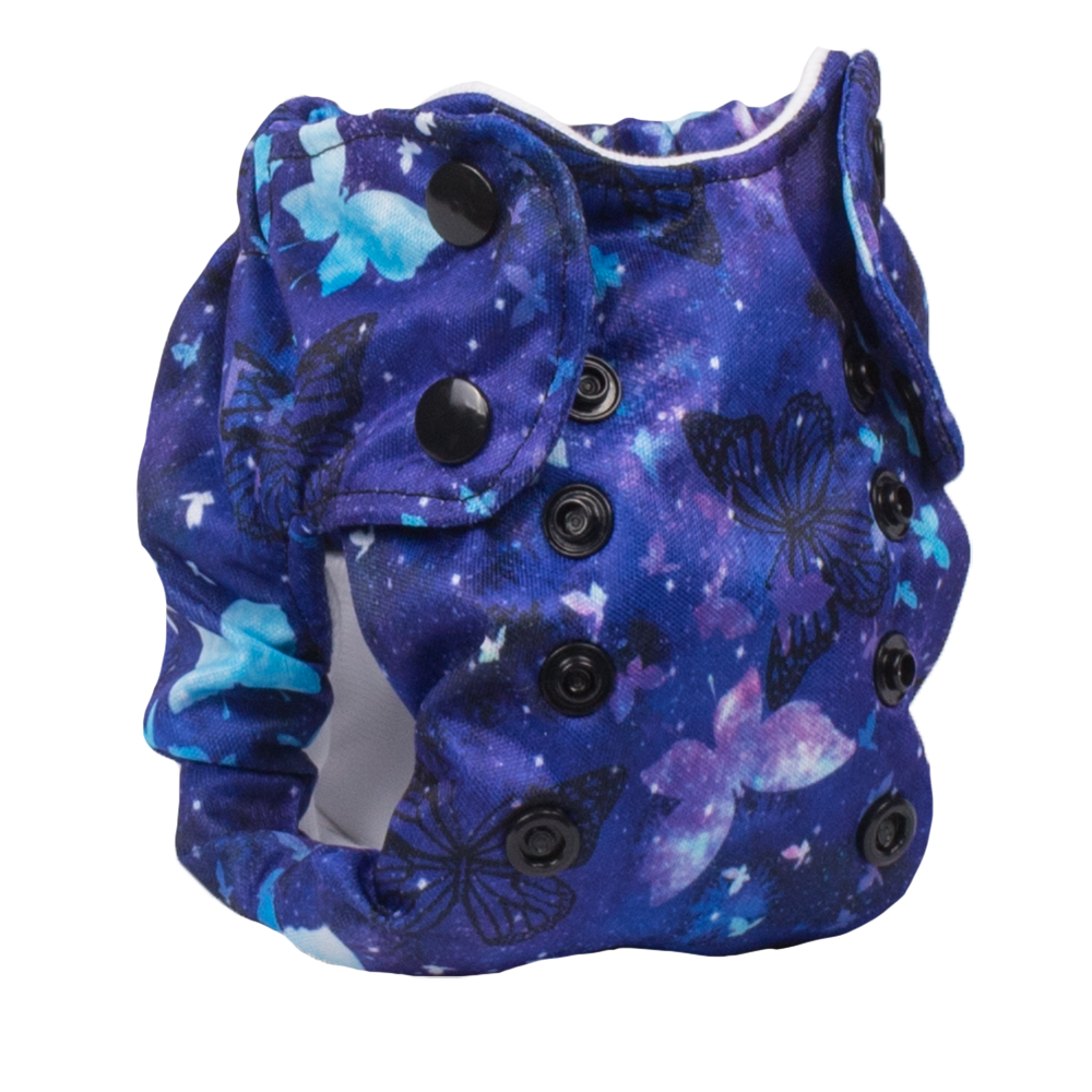 Smart Bottoms - Newborn cloth diaper - Born Smart newborn cloth diaper - Little Wings - blue butterflies cotton cloth diaper