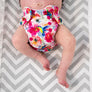 Smart Bottoms - Newborn Cloth Diaper - Shimmer hummingbirds and pink floral cloth diaper