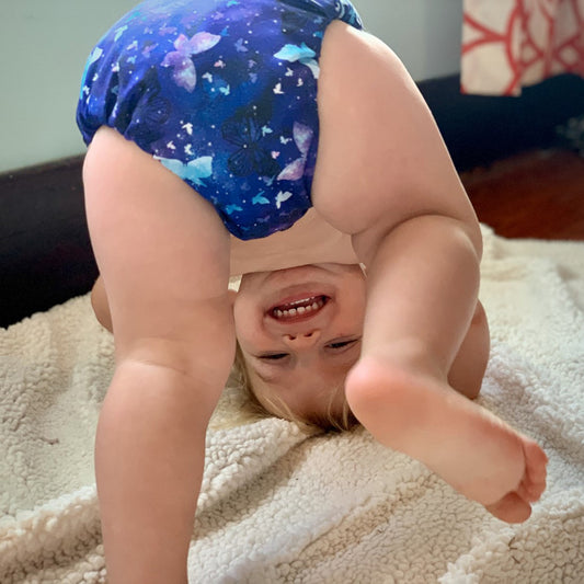 Smart Bottoms - Dream cloth diaper - Little Wings - blue butterflies cloth diaper