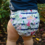 Smart Bottoms - Dream diaper 2.0 -  Belle Blossom - Floral with blue stripe newborn cloth diaper
