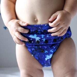 Smart Bottoms - Smart One cloth diaper - Little Wings - blue butterflies cotton cloth diaper