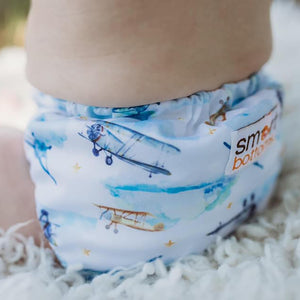 Smart Bottoms - Dream Diaper 2.0 cloth diaper - First Flight print cloth diaper -  Organic cotton cloth diaper - vintage airplane print