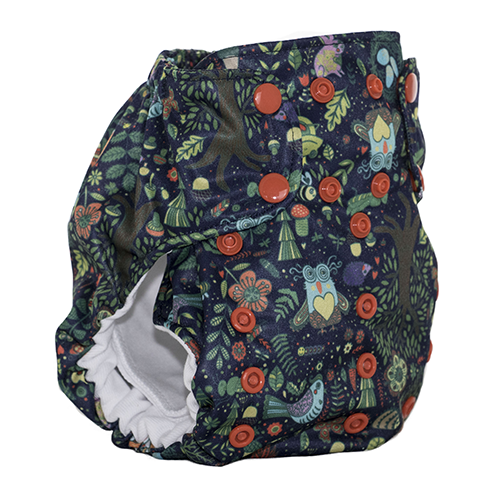 Smart Bottoms - Dream Diaper 2.0 cloth diaper - enchanted forest animal print cloth diaper - organic cotton cloth diaper 