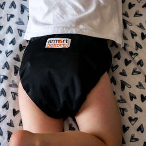 Smart Bottoms - Smart One 3.1 cloth diaper - all natural cloth diaper - Basic Black print - solid black cloth diaper print 