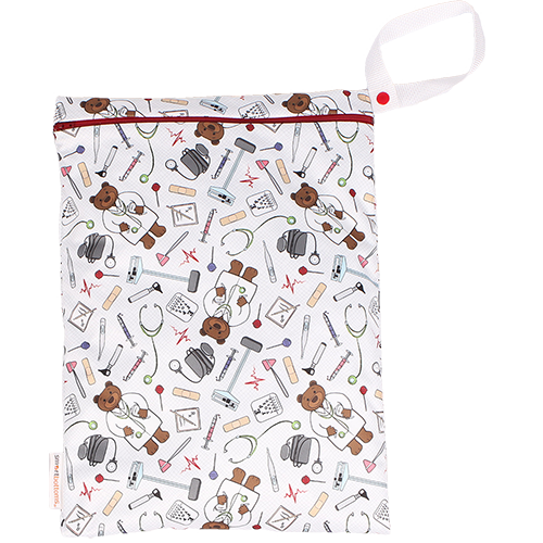 Smart Bottoms - On the Go wet bag - Doc - waterproof cloth diaper bag - cute medical print bag