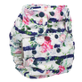 Smart Bottoms - Dream diaper 2.0 -  Belle Blossom - Floral with blue stripe newborn cloth diaper