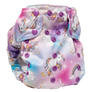 Smart Bottoms - Dream Diaper 2.0 cloth diaper - Chasing Rainbows print - organic cotton cloth diaper  - cute rainbows and unicorns cloth diaper