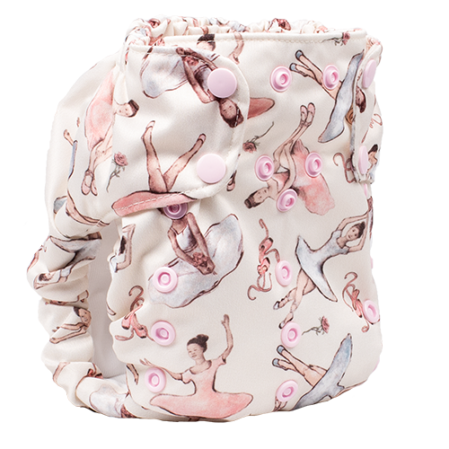 Smart Bottoms - Dream Diaper 2.0 cloth diaper - Little Dancers - Ballerina print cotton cloth diaper 