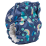 Smart Bottoms - Dream Diaper 2.0 cloth diaper - Over the Rainbow print cloth diaper -  Organic cotton cloth diaper - blue cloth diaper with clouds and rainbows cloth diaper
