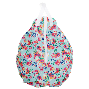 Smart Bottoms - Hanging Wet Bag - cloth diaper storage bag - waterproof cloth diaper bag - Aqua Floral print