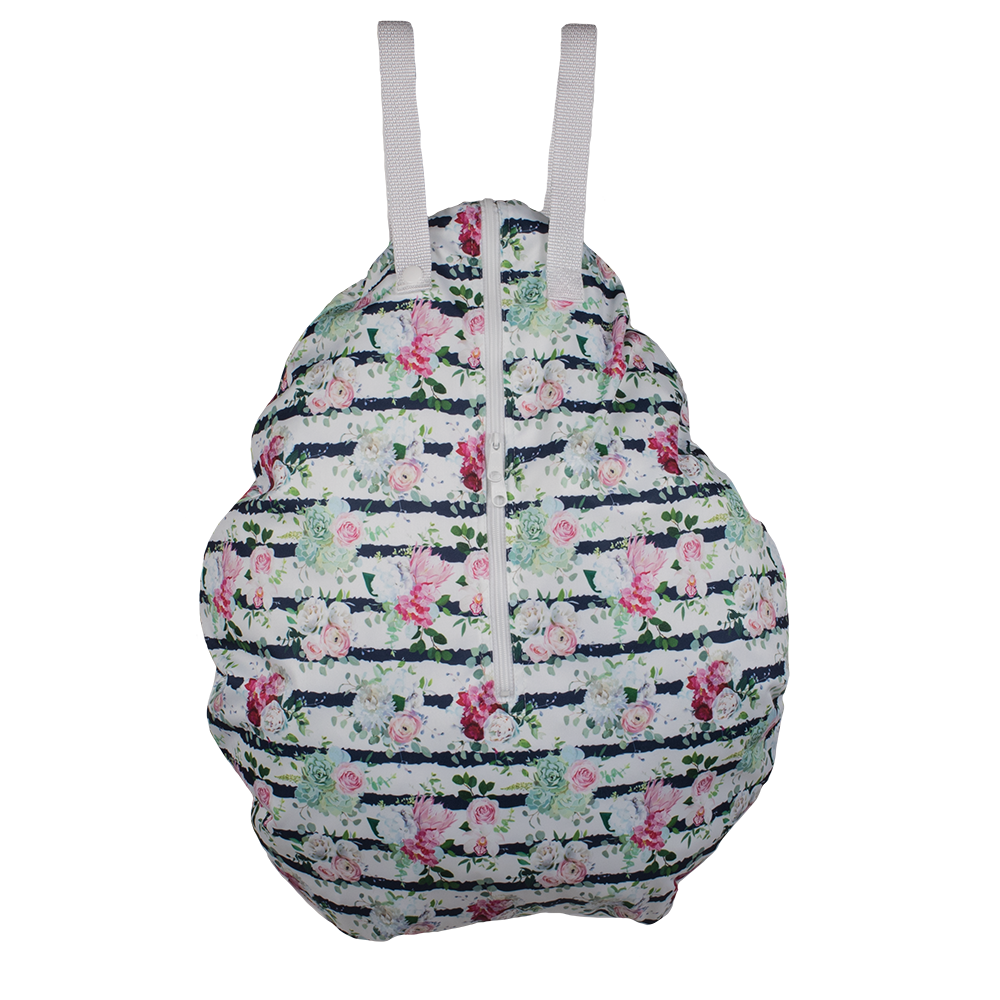 Smart Bottoms - Hanging Wet Bag - cloth diaper storage bag - waterproof cloth diaper bag - Belle Blossom print - floral print