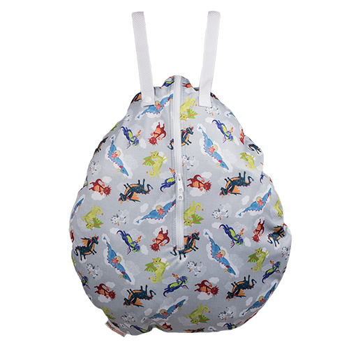 Smart Bottoms - Hanging Wet Bag - cloth diaper storage bag - waterproof cloth diaper bag - Dragon Dreams print - animal print