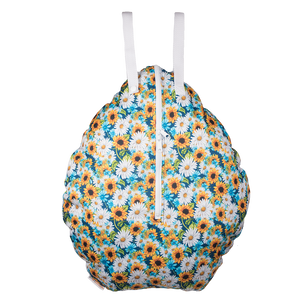 Smart Bottoms - Hanging Wet Bag - cloth diaper storage bag - waterproof cloth diaper bag - Hello, Sunshine print - sunflower print diaper bag
