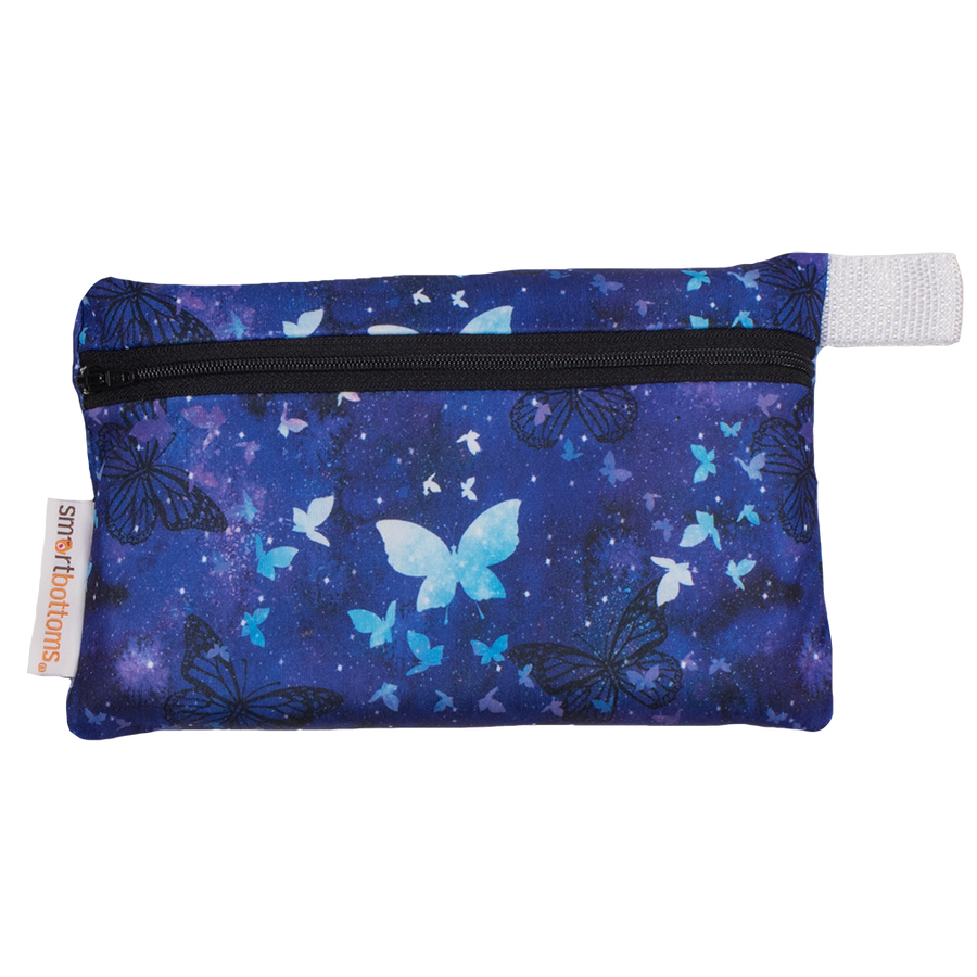 Smart Bottoms - mini wet bag - Little Wings - blue butterflies waterproof accessory bag