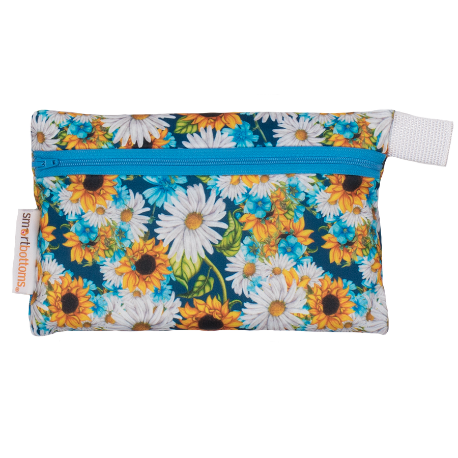 Smart Bottoms - Mini Wet Bag - Hello Sunshine Print - waterproof bag - sunflower print bag 