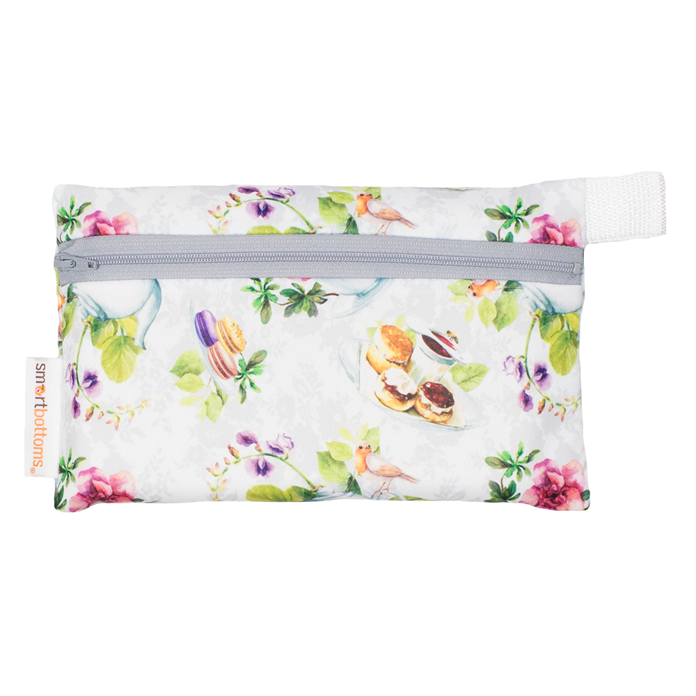 Smart Bottoms - Mini Wet Bag - Tea Party Print - waterproof bag - English tea time print waterproof bag 