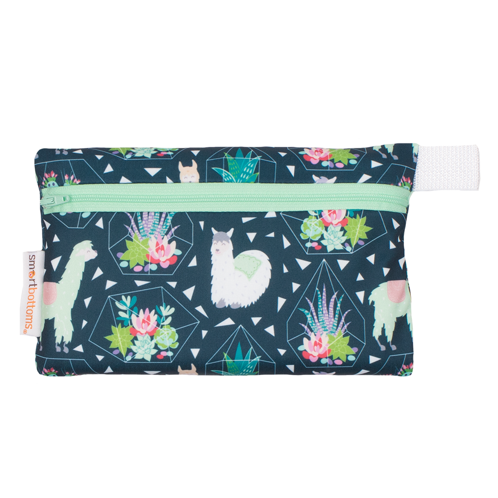 Smart Bottoms - Mini Wet Bag - Tina Print - waterproof bag - Llama print bag 