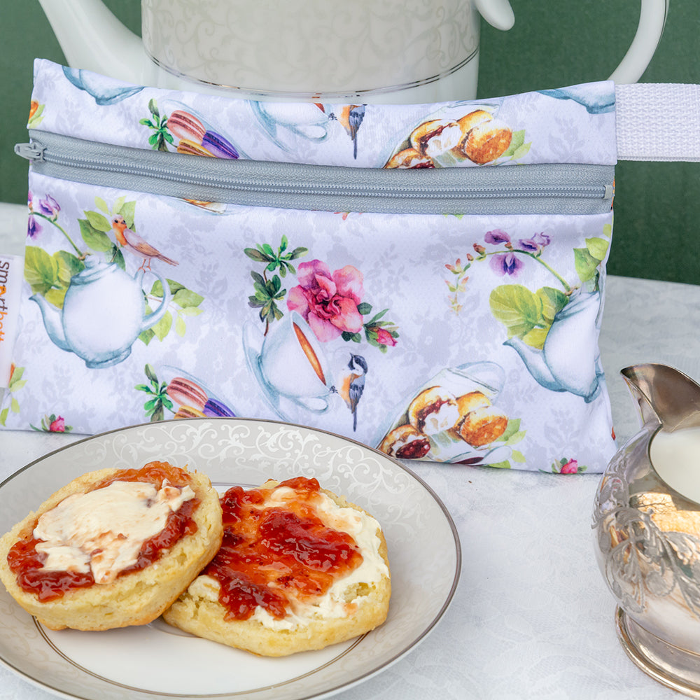 Smart Bottoms - Mini Wet Bag - Tea Party Print - waterproof bag - English tea time print waterproof bag 