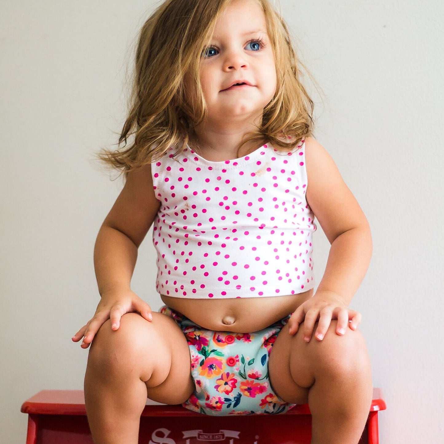 Smart Bottoms - Dream Diaper 2.0 cloth diaper - Aqua Floral print - organic cotton cloth diaper 