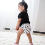 Smart Bottoms - Too Smart cloth diaper cover - all natural cloth diaper - Nurture print - black and white hearts cloth diaper cover print 