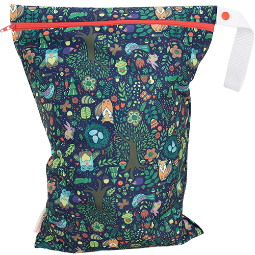 Smart Bottoms - On the Go wet bag - Enchanted - waterproof cloth diaper bag - enchanted forest print bag