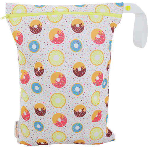 Smart Bottoms - On the Go wet bag - Sprinkles - waterproof cloth diaper bag -cute donut print bag