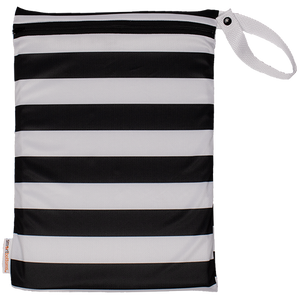 Smart Bottoms - On the Go Mesh Bag - Manhattan  print - black and white stripe bag - cute mesh storage bag - reusable and washable mesh bag