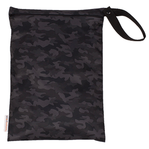 Smart Bottoms - On the Go wet bag - Incognito - waterproof cloth diaper bag - black camouflage print bag