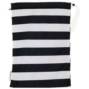Smart Bottoms - On the Go wet bag - Manhattan - waterproof cloth diaper bag - black and white stripe print bag