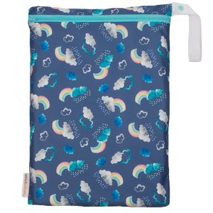 Smart Bottoms - On the Go wet bag - Over the Rainbows - waterproof cloth diaper bag - Clouds and Rainbows print cloth diaper bag